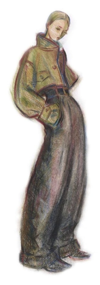 Hand-drawn fashion illustration